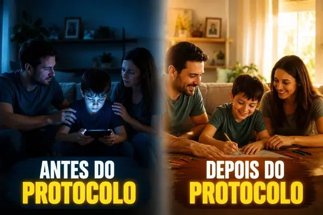 Comparação antes e depois do protocolo de reconexão familiar