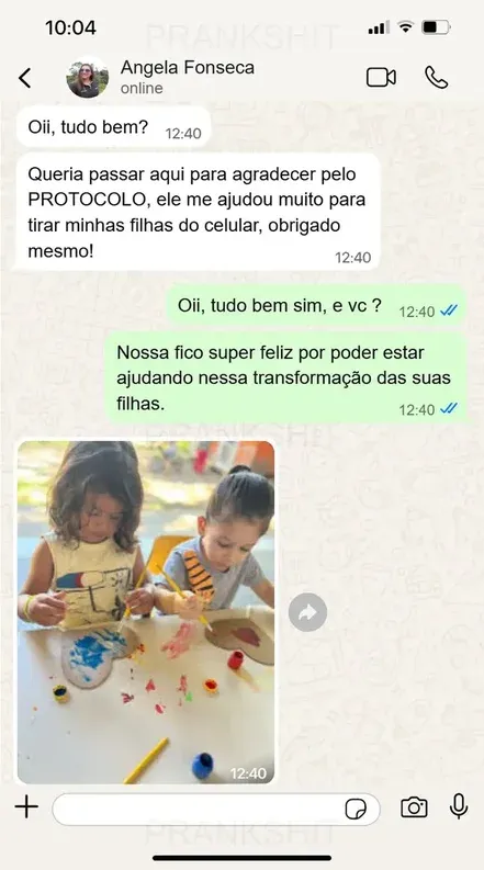 Depoimento de mãe ou pai enviado por WhatsApp